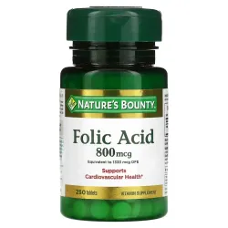 Ácido Fólico Nature’s Bounty® – 800 mcg (250 Tabletas)