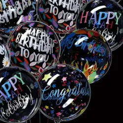 Globos burbujas con carteles 