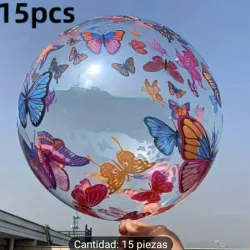 Globos burbujas con mariposas 