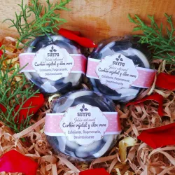 Jabón de carbón vejetal  y aloe vera ( rosa grande)
