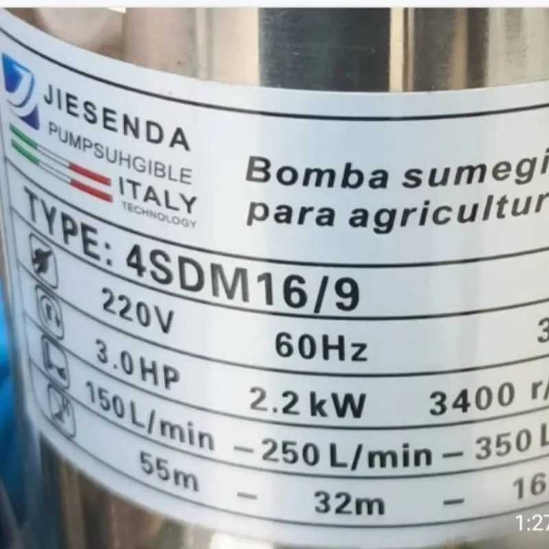 Turbina sumergible marca jeisenda 