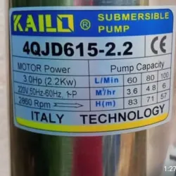Turbina sumergible marca kailo 