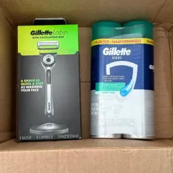 Combo de paquete de máquinas Gillete + 2 cremas de afeitar Gillette 