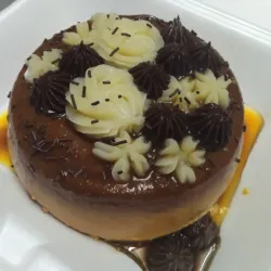 Flan de leche decorado 