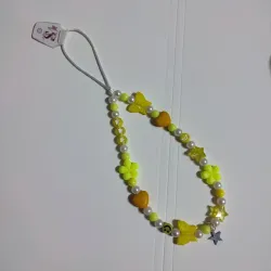 Colgante de teléfono amarillo