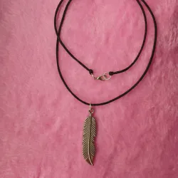 Collar sencillo Pluma Plateada