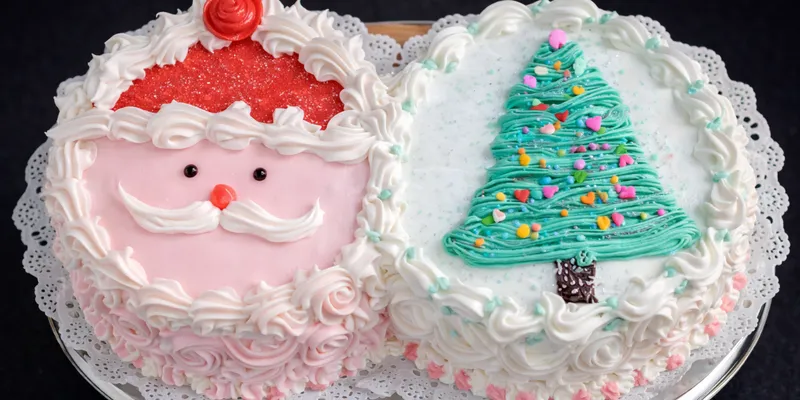 Cake doble temática navideña