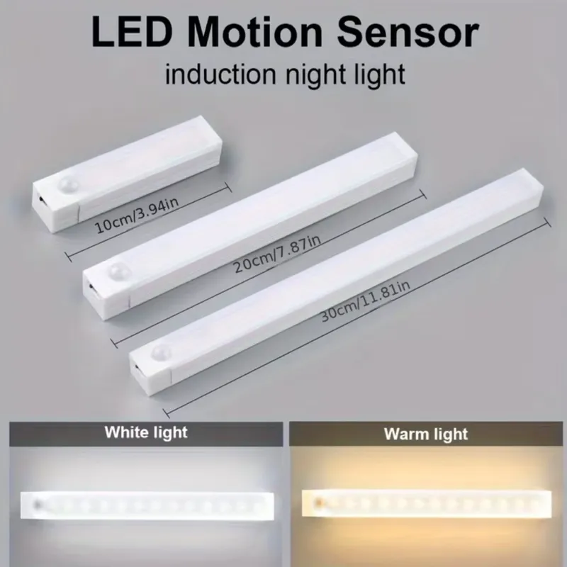 4Piezas Luces LED con Sensor de Movimiento - Regulables, Recargables por USB,