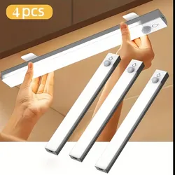 4Piezas Luces LED con Sensor de Movimiento - Regulables, Recargables por USB,