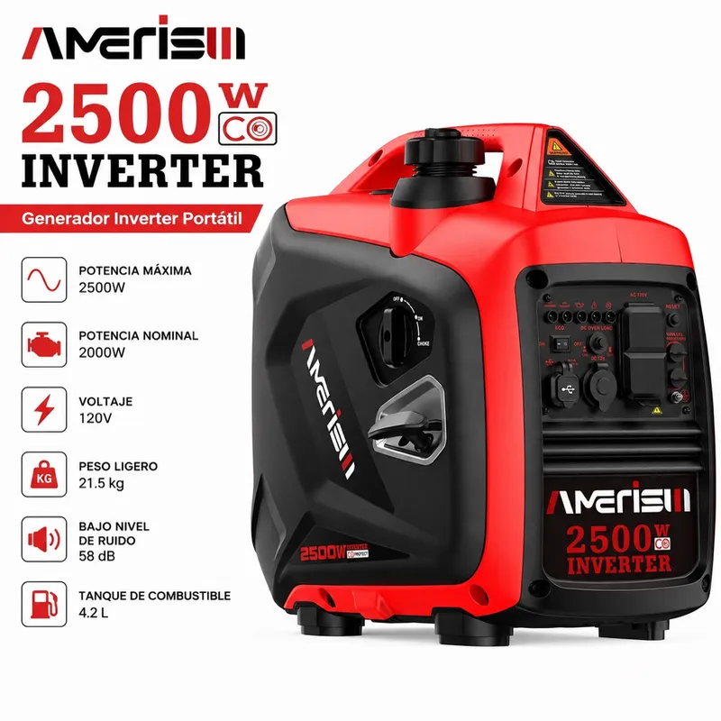 AMERISUN - Generador inversor portátil de 2500 W