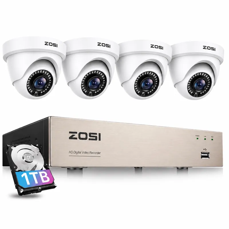 Sistema de Cámaras de Seguridad ZOSI 3K Lite 4 Canales con Disco Duro de 1 TB