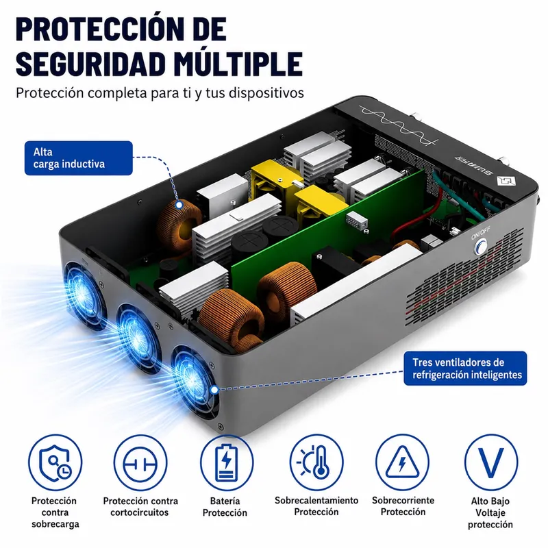 SUMRY - Inversor solar híbrido, 4000 W, 24 V