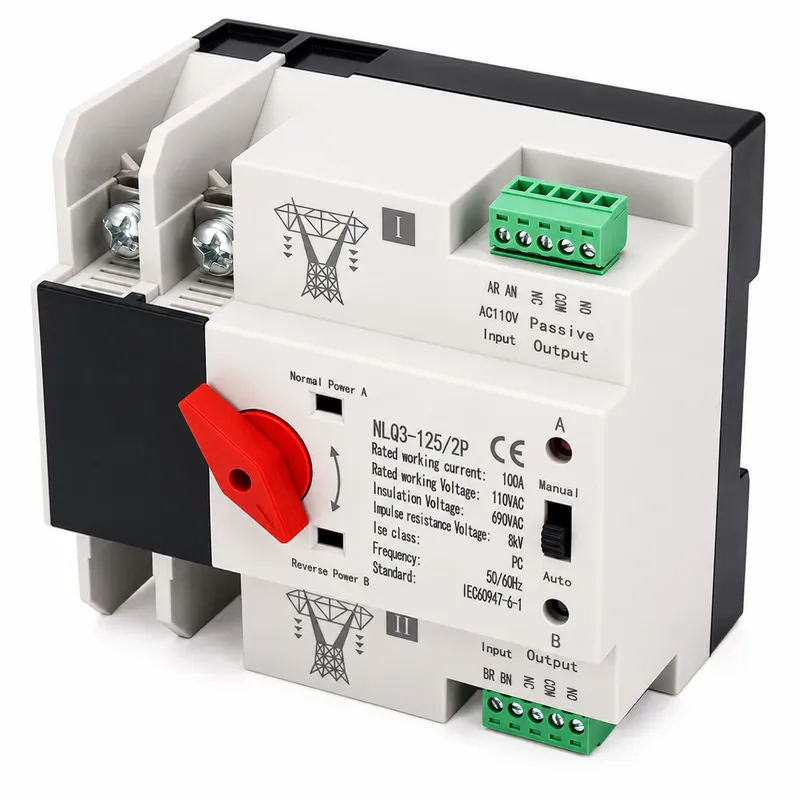 Transfer Automático 100A 2P 110V – Corriente y Generador