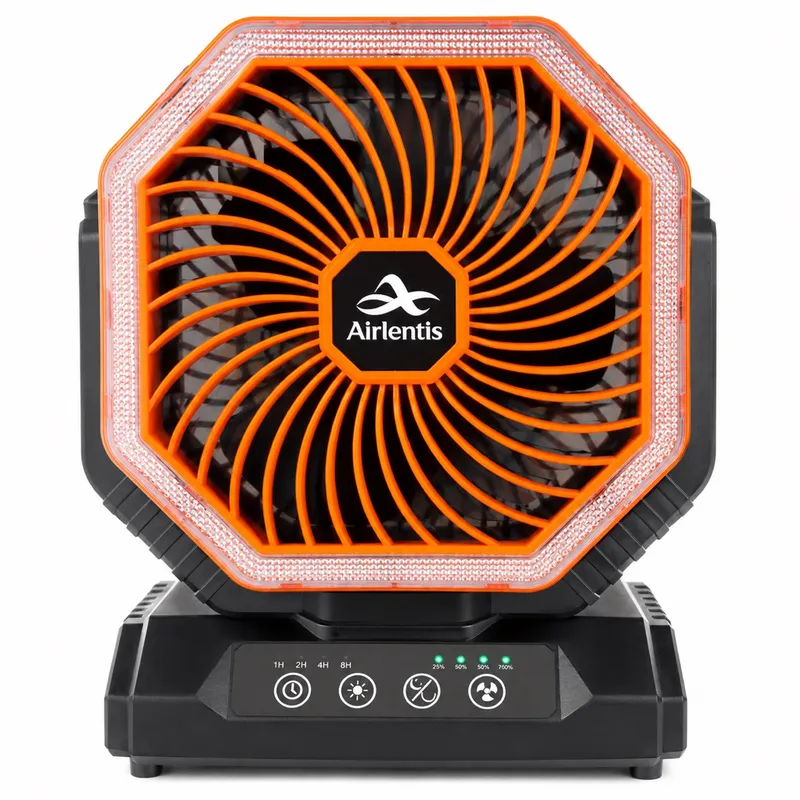Ventilador de camping de 20000 mAh con luz LED