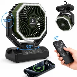 Ventilador de camping de 20000 mAh con luz LED