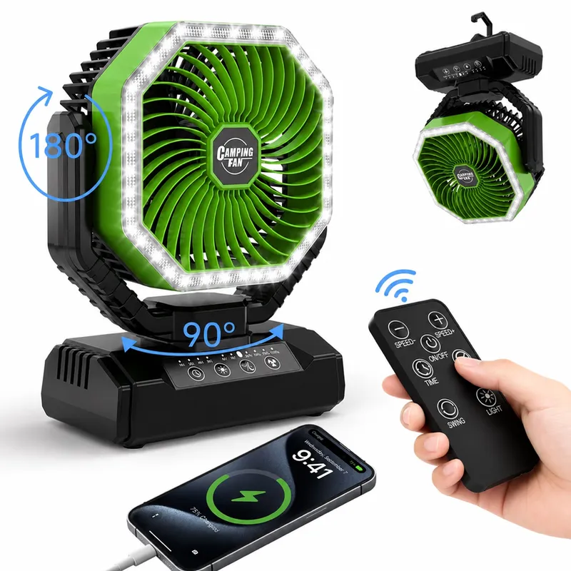 Ventilador Recargable de 20000 mAh con luz LED