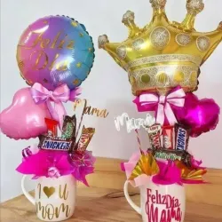 Tazas Personalizadas Con Arreglo De Globos☕️🎈✨️.