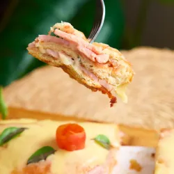 Rollo de Pizza Gratinado de Jamón