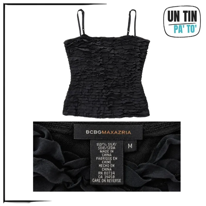 🖤 Top BCBG Max Azria – 100% Seda Natural – Talla M