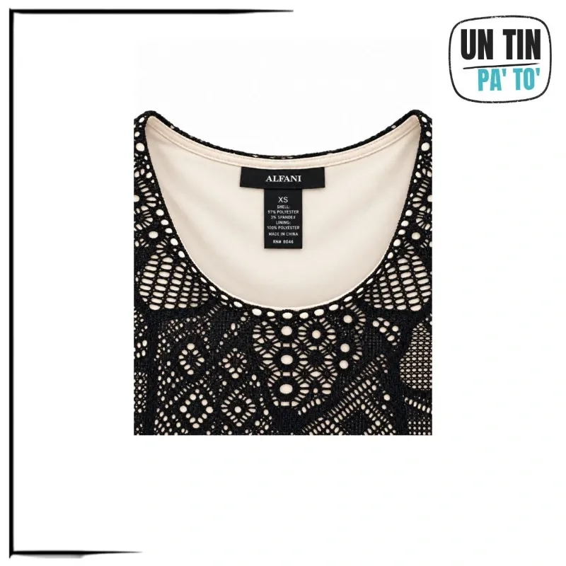 🖤 Vestido Alfani de encaje negro – Talla XS - Elegante