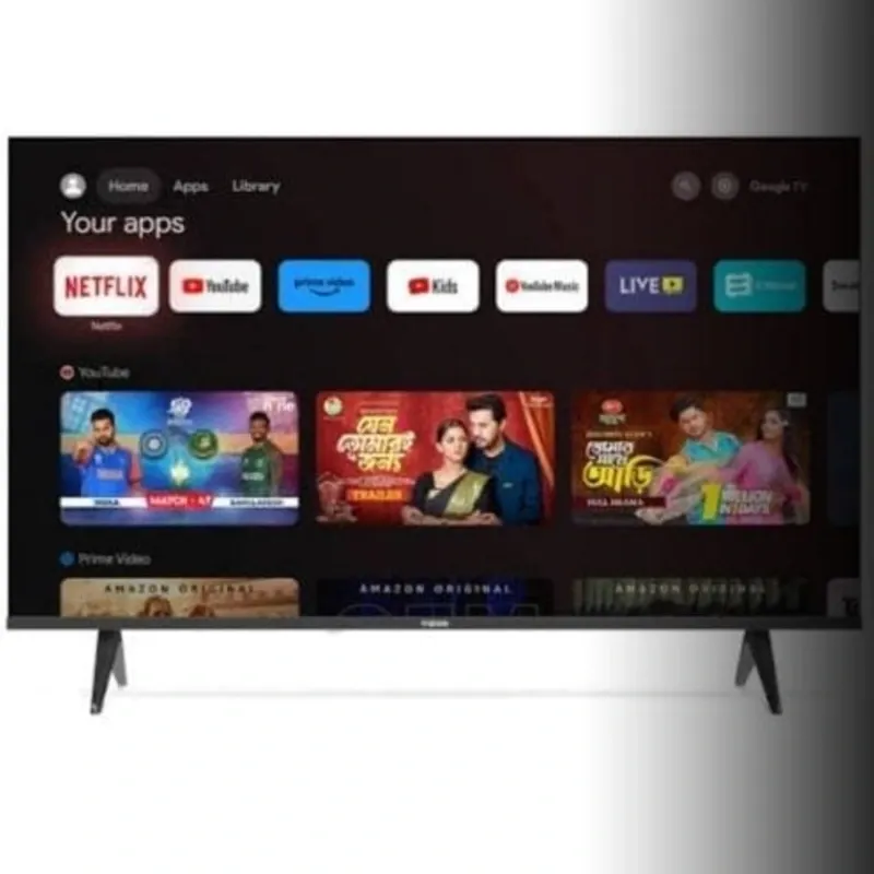 Smart TV 43" con cajita interna y soporte a la pared