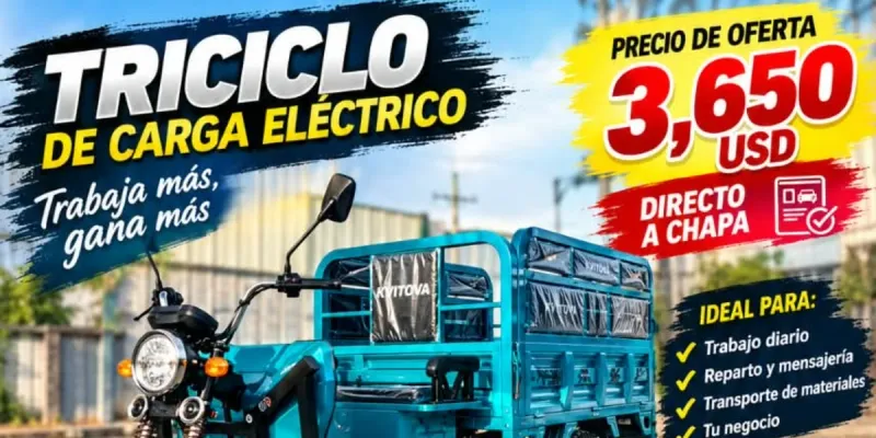 Triciclo eléctrico Nuevo directo a chapa