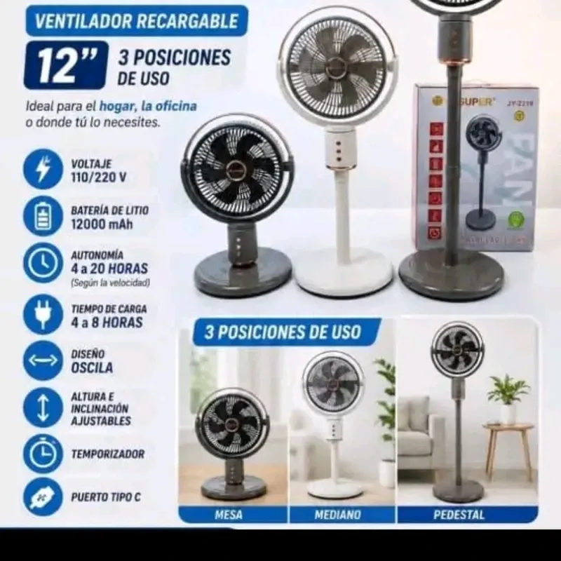 Ventilador recargable JYsuper
