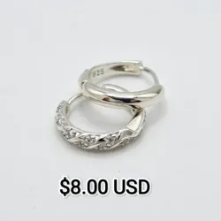 Argollas 11mm con piedras blancas 