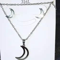 Conjunto con diseño de luna plateado