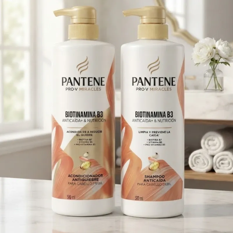 Juego de shampoo y acondicionador Pantene Biotina B3 510ml