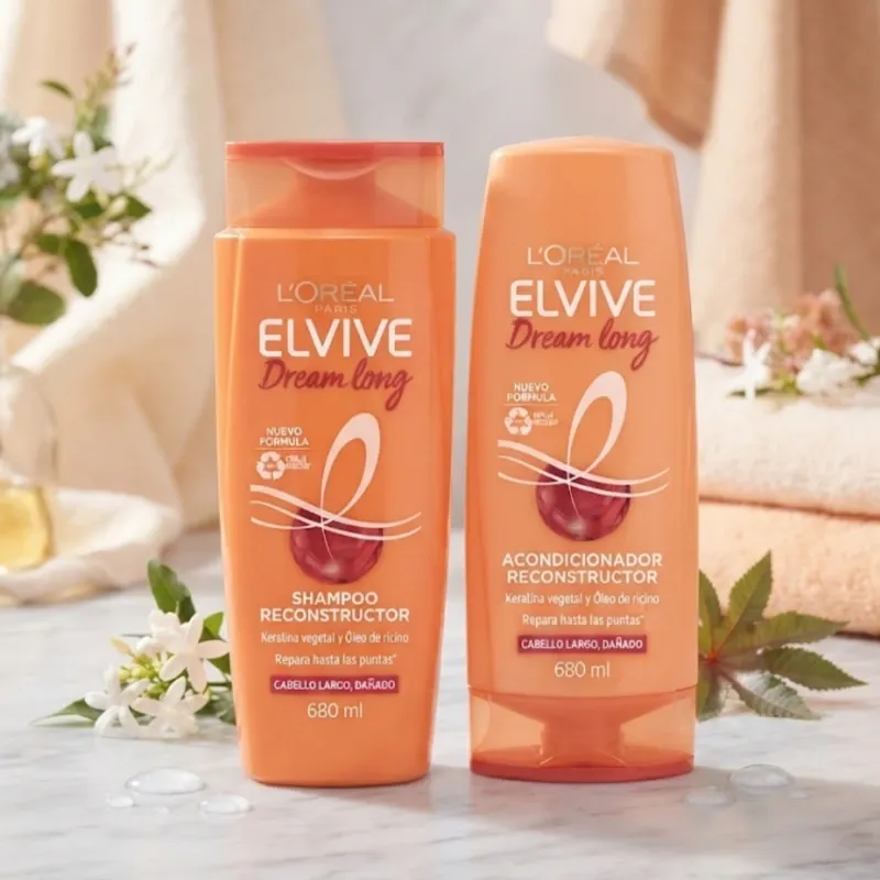 Shampoo y acondicionador L'ORÉAL Dream Long 680ml