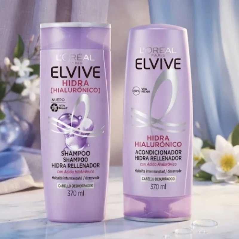 Shampoo y acondicionador L'ORÉAL Hidra Hialurónico 370ml