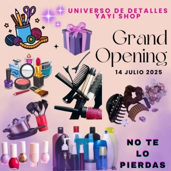 Bienvenidos todos a "Universo de detalles ,aquí encontrarás una amplia variedad de regalos y artículos para el hogar , útiles escolares, productos de maquillaje y peluquería, juguetes, así como cajas y bolsas para regalos ¡Todo lo que necesitas para sorprender y consentir a sus seres queridos en un solo lugar !”