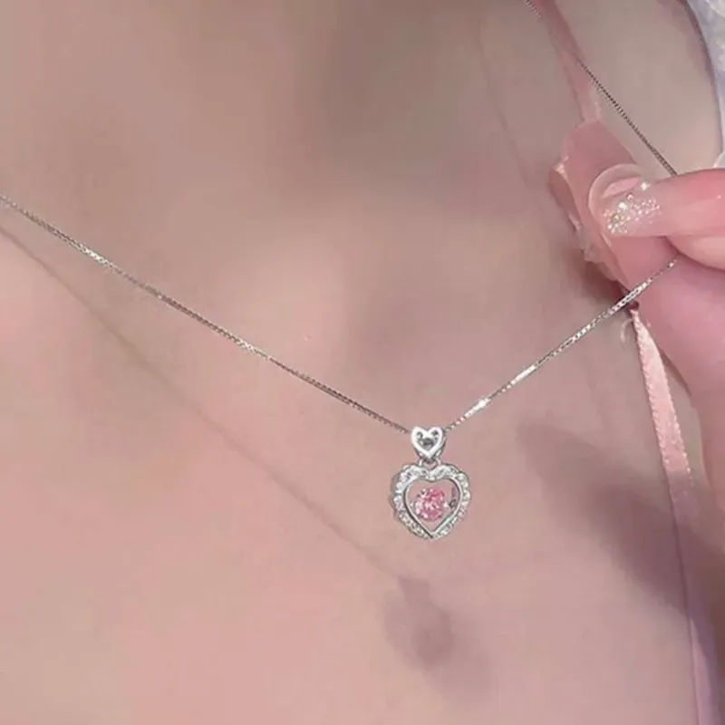 Collar Corazón Rosa Eterno
