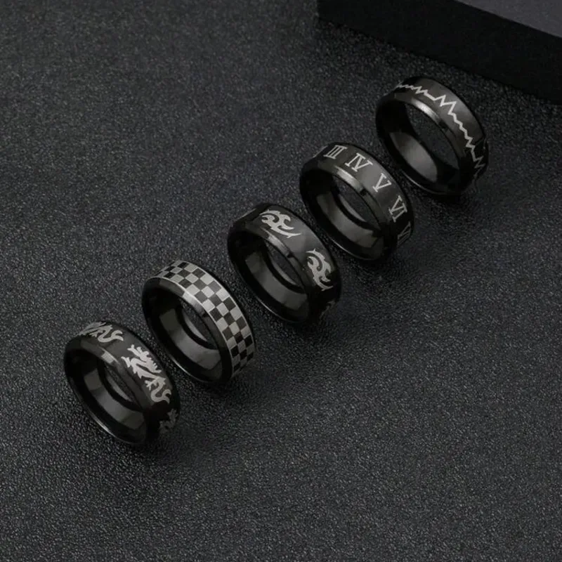  Conjunto de Anillos "Urbanos Negros"