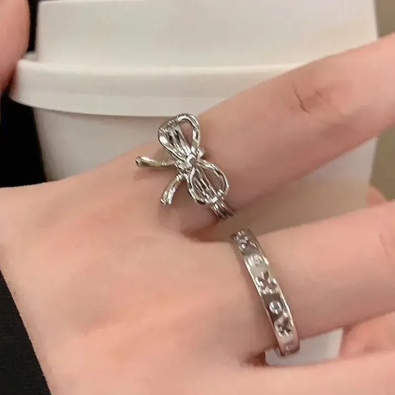 Set de Anillos "Coquette Duo" - Lazo y Flores