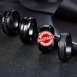 Pack "Midnight Rogue" de Anillos para Hombre en Negro Mate y Satinado