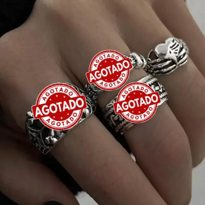Set de Anillos Calaveras Rebeldes