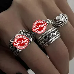 Set de Anillos Calaveras Rebeldes