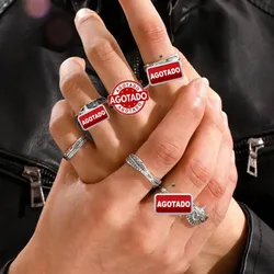 Set de Anillos "Dark Gryphon" - Colección Rock/Vintage de 7 Piezas