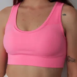 Tops Básico Rosa Fluorescente 