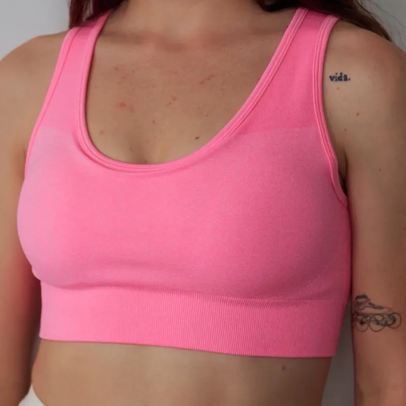Tops Básico Rosa Fluorescente 