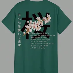 Homme Camiseta de manga corta con cuello redondo y estampado de letras y gráficos, talla grande, para hombre, para salir en verano