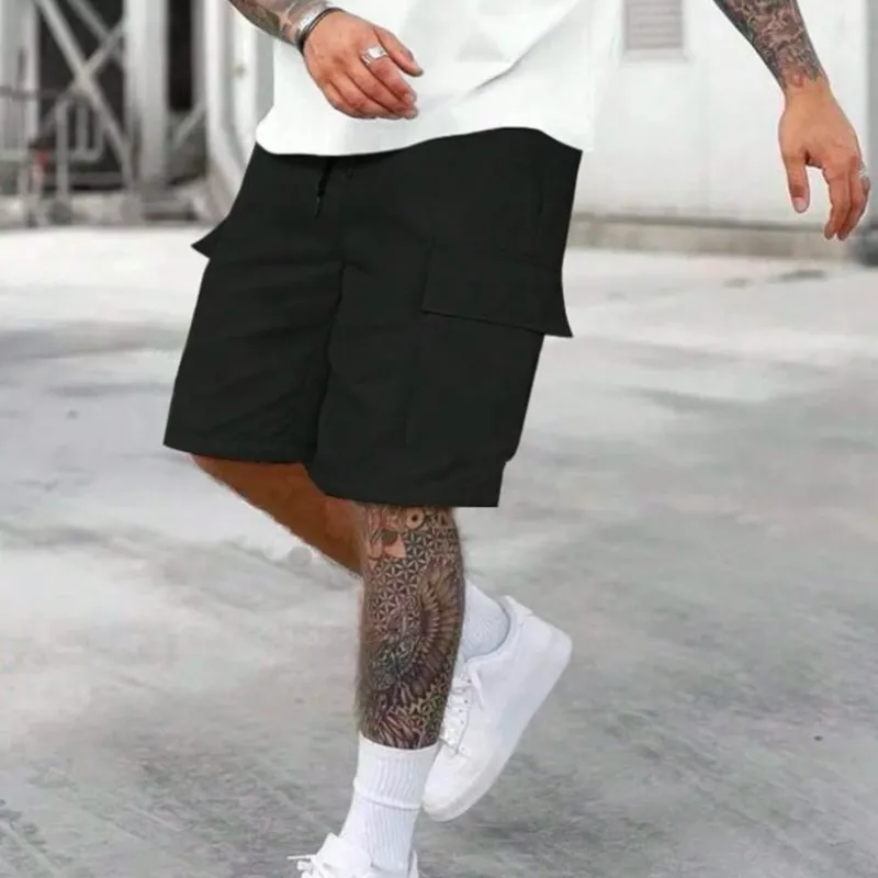 Pantalones Cortos Cargo YAOHUOLE Para Hombre - Algodón 100%, Elásticos, Con Cordón Ajustable, Ideales Para Verano Y Actividades Al Aire Libre