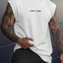 Manfinity Homme Camiseta de hombre de cuello redondo informal y holgada con estampado de letras, para verano