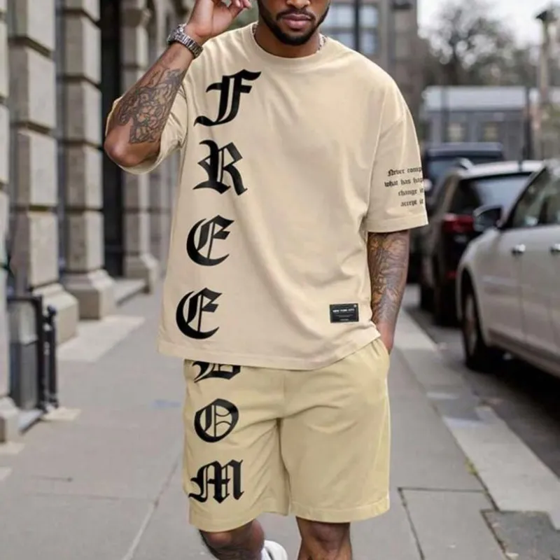 Manfinity Legnd Conjunto Informal de camiseta estampada y pantalones 