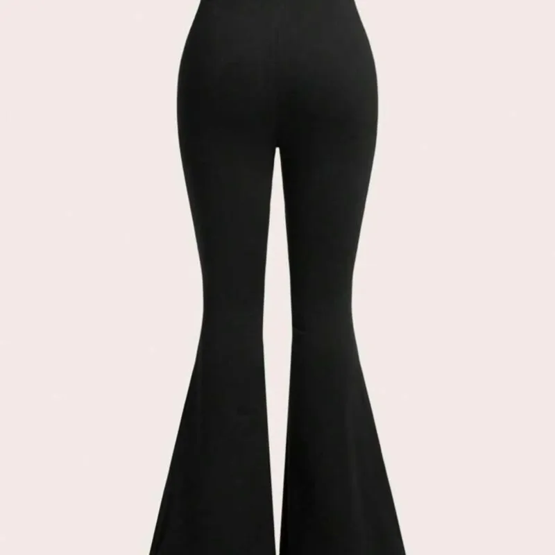  Pantalones elegantes con cintura elástica y pierna campana para mujeres, para primavera, verano y otoño