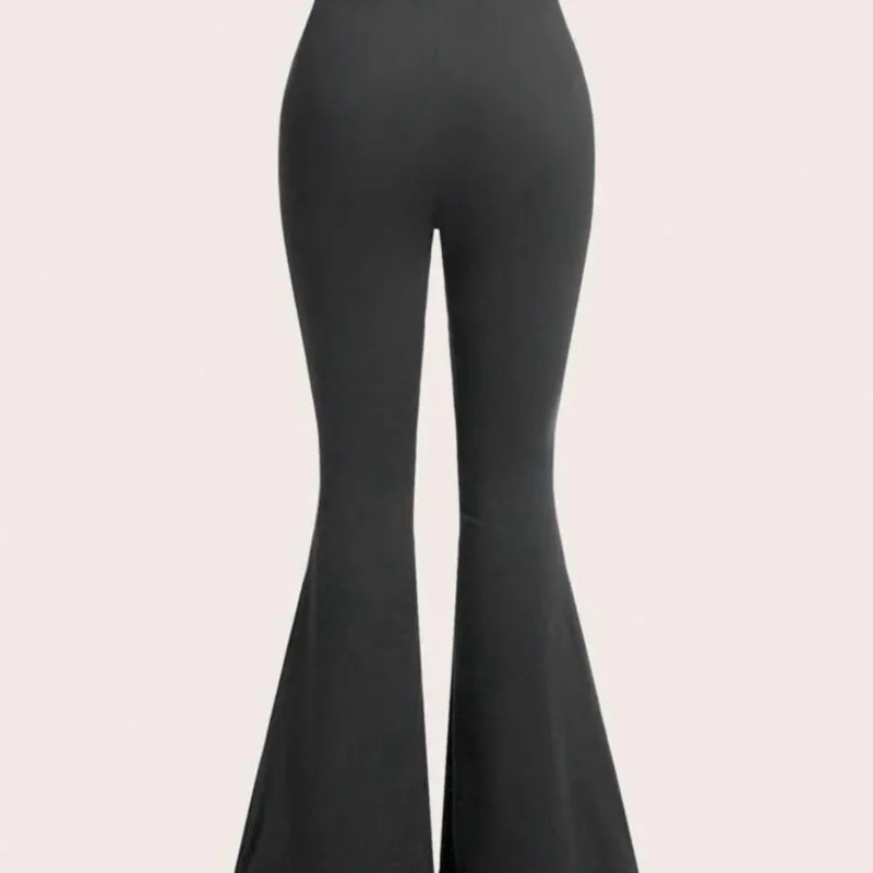  Pantalones elegantes con cintura elástica y pierna campana para mujeres, para primavera, verano y otoño