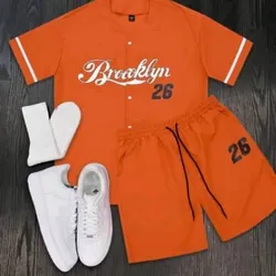  RebelGame Conjunto de camisa de manga corta con botones de hombre, de corte holgado y estampado