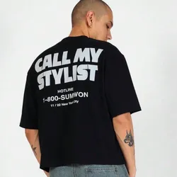 SUMWON Camiseta holgada y con estilo urbana, tipo jersey de punto, con corte recto, casual, estilo hipster de la colección Sumwon - Perfecta para el otoño